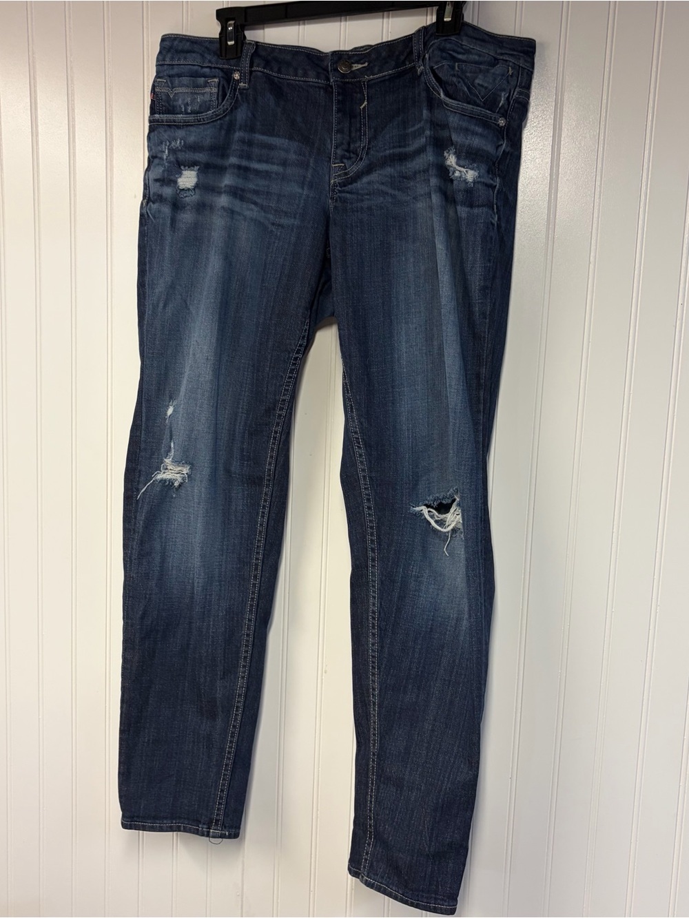 Vigoss Dark Blue Distressed Women’s Jeans 16 Boyfriend Skinny